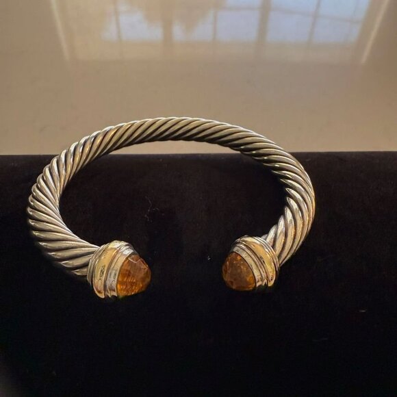 Silver And Gold Twisted Cuff Bracelet By David Yurman - Picture 4 of 14